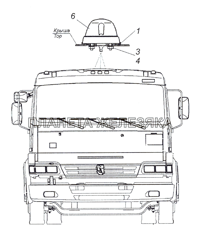 53205-3738001 Установка фонарей автопоезда КамАЗ-4308 (2008)